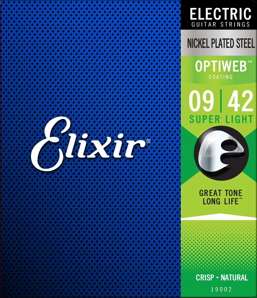 Elixir Strings Electric Guitar Strings with OPTIWEB Coating Super Light .009 .042